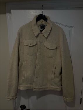 ASOS Cream Sherpa Shirt Jacket